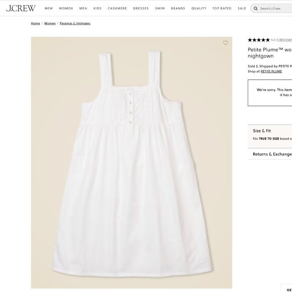Petite Plume 100% Cotton Chemise for JCrew - Picture 2 of 8